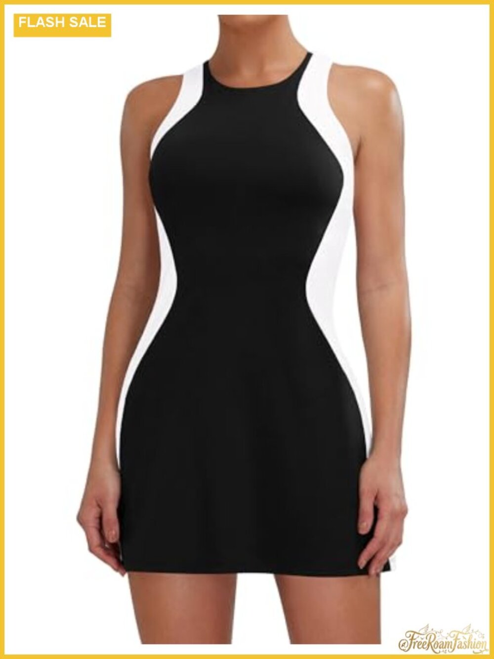 Women's Tennis Dress with Built-In Bra, Racerback, Hidden Pocket, Athletic Golf